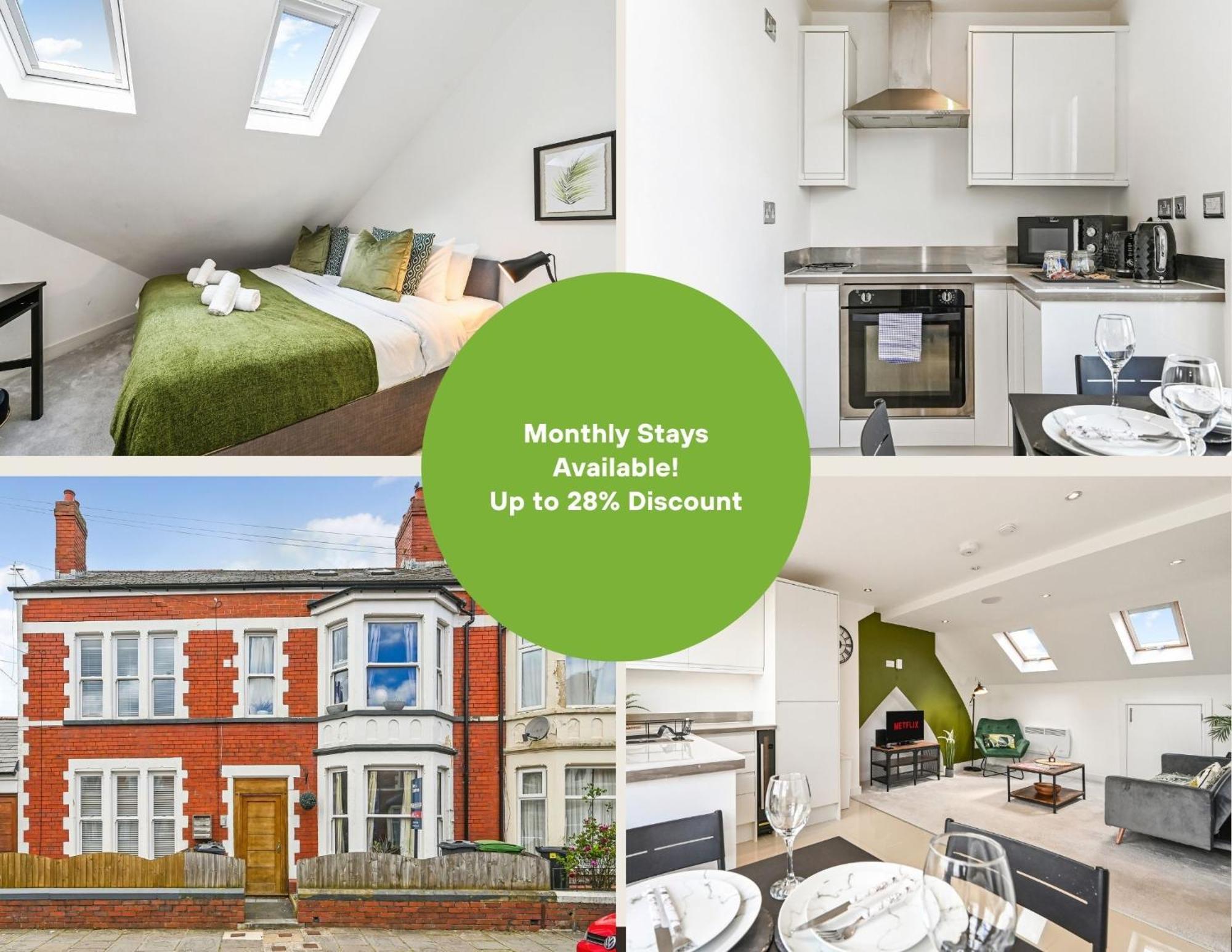 Family 1 Bed Apt Near Cardiff City Centre, Free Parking, Quiet, Secure Neighbourhood Exteriör bild